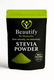 Beautify By Madeeha Stevia Powder – 100% Natural Sugar Substitute | Zero-Calorie Sweetener from Stevia Plant | Healthy Alternative for Weight Loss & Diabetes